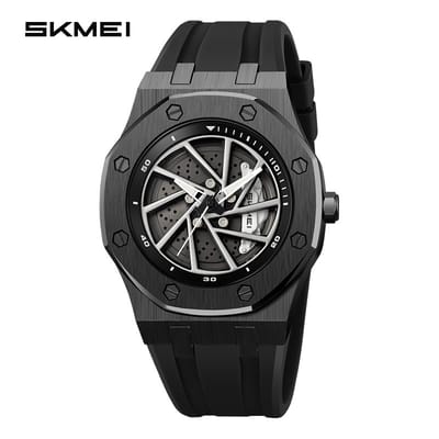 Skmei 2359 Quartz Analog Black Dial Silica Gel Strap Watch for Men_img_0