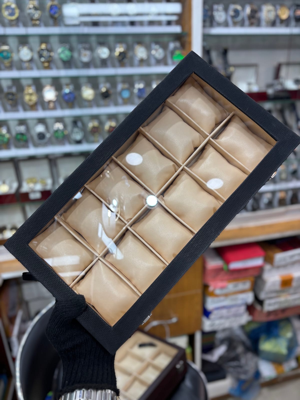 12 slot watch box