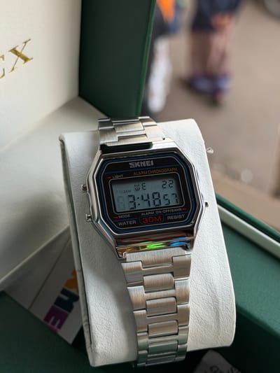 SKMEl 1123 Unisex Vintage SeriesDigital Stainless Steel Watch_img_8