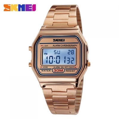 SKMEl 1123 Unisex Vintage SeriesDigital Stainless Steel Watch_img_0