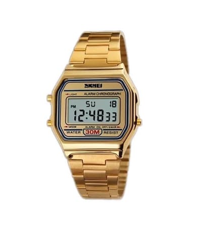 SKMEl 1123 Unisex Vintage SeriesDigital Stainless Steel Watch_img_1